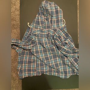 Blue and Red Plaid Hollister Hoodie Flannel